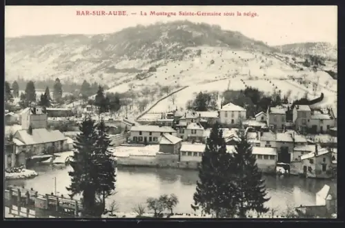AK Bar-sur-Aube, La Montagne Sainte-Germaine sous la neige