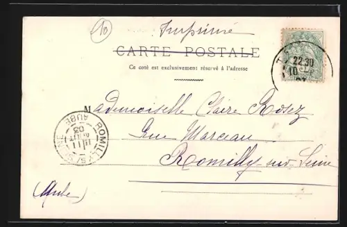 AK Troyes, Caisse d`Épargne avec arbres et passants devant le bâtiment