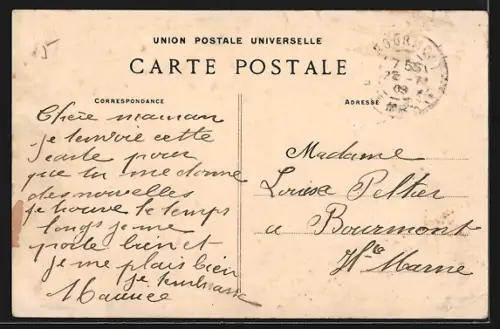 AK Troyes, Le Lycée et la place animée avec des passants et un cycliste