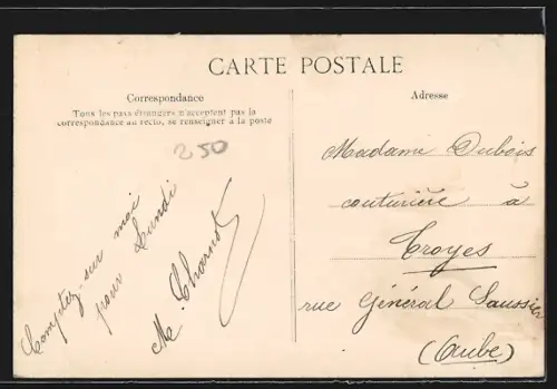 AK Troyes, Le Boulevard Carnot, Le Comptoir d`Escompte de Mulhouse et l`Hôtel Terminus