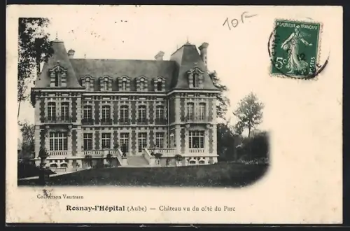 AK Rosnay-l`Hôpital /Aube, Château vu du côté du Parc