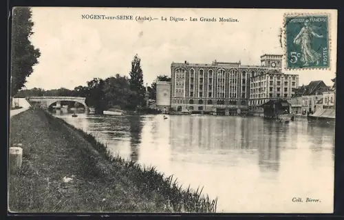 AK Nogent-sur-Seine /Aube, La Digue, Les Grands Moulins