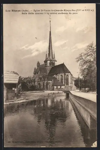 AK Les Riceys /Aube, Église St-Pierre-ès-Liens-de-Riceys-Bas avec son clocher majestueux
