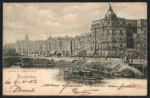 AK Amsterdam, Damrak en Victoria-Hotel