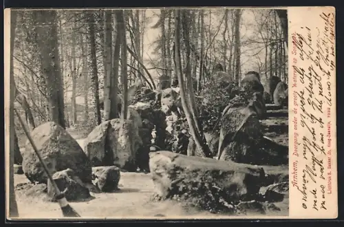 AK Arnhem, Doorgang onder de groote Waterval op Sonsbeeek