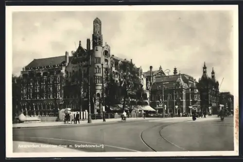 AK Amsterdam, American Hotel m. Stadschouwburg