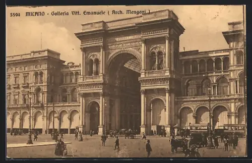 AK Milano, Galleria Vittorio Emanuele I.