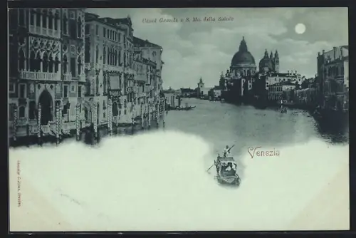 Mondschein-AK Venezia, Canal Grande e S. Ma. della Salute