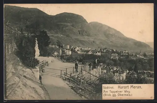AK Meran, Am Tappeiner Weg, Blick gegen Obermais
