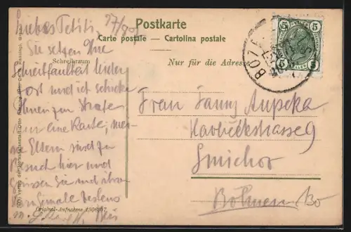 AK Meran, Am Tappeiner Weg, Blick gegen Obermais