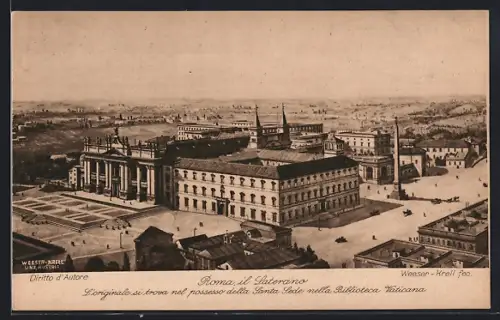 AK Roma, Il Laterano, L`originale si trova nel possesso della Santa Sede nella Biblioteca Vaticana