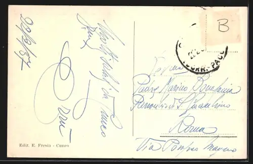 AK Cuneo, via Roma e il duomo