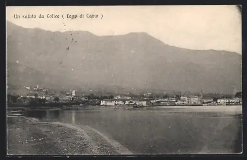 AK Colico /Lago di Como, Ortspanorama vom Strand aus