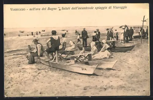 AK Viareggio, Viareggio nell`ora del Bagno, Saluti dall`incantevole spiaggia