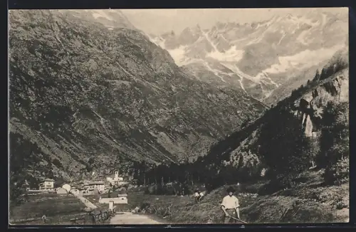 AK Val Grande di Lanzo, Panorama mit Feldweg