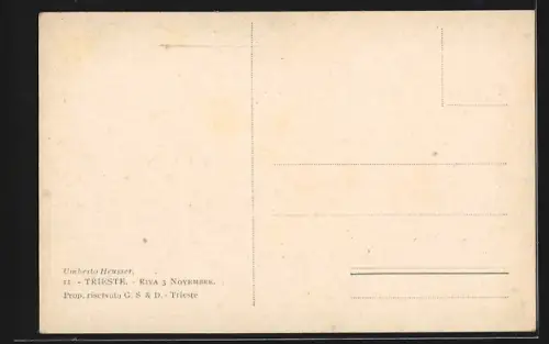 Künstler-AK Trieste, Riva 3 Novembre
