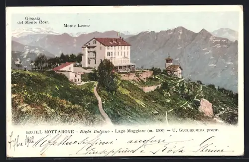 AK Stresa /Lago Maggiore, Hotel Mottarone, Righi Italiano, Giogaia del Monte Rosa, Monte Leone