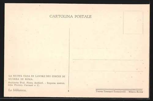 AK Roma, La Nuova Casa di Lavoro dei Ciechi di Guerra, La biblioteca