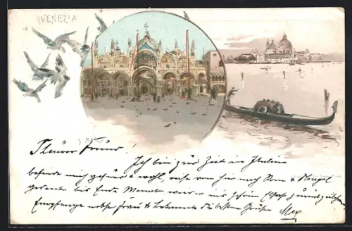 Lithographie Venezia, S. Marco, Panorama