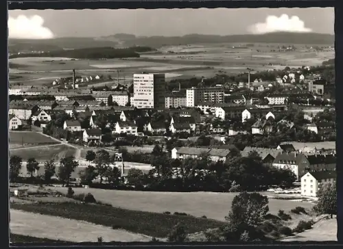 AK Hof /Saale, Stadtansicht mit Hochhäusern und Wohnsiedlungen