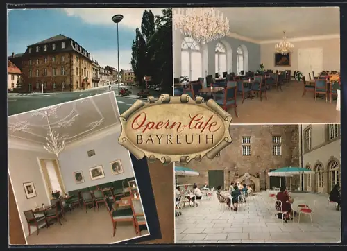 AK Bayreuth, Opern-Café, Innenansichten, Terrasse, Inh. M. Jahn