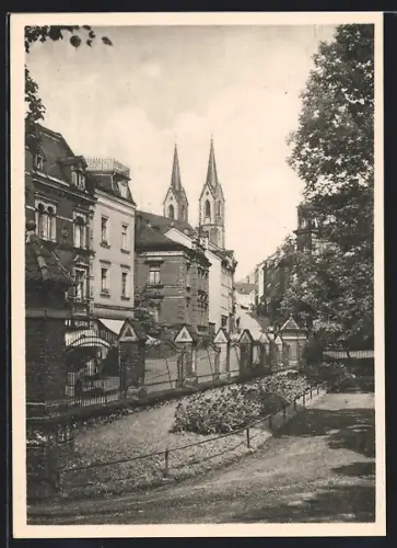 AK Hof a. d. Saale, Lorenzstrasse, Kirche