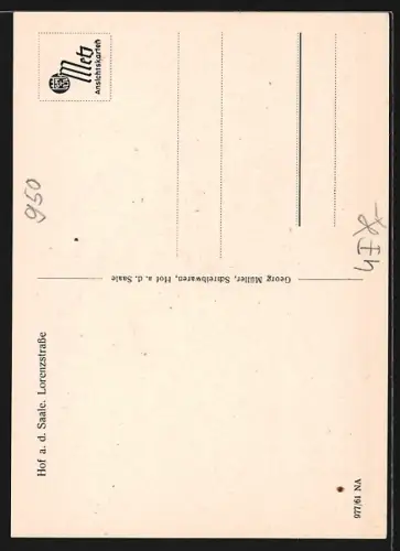 AK Hof a. d. Saale, Lorenzstrasse, Kirche