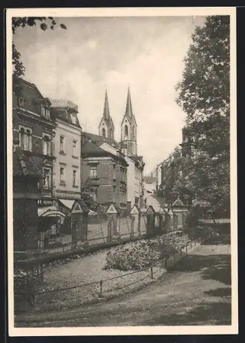 AK Hof a. d. Saale, Lorenzstrasse, Kirche