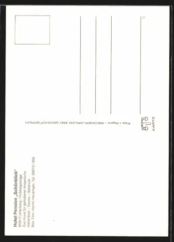 AK Fichtelberg /Fichtelgebirge, Hotel Pension Schönblick, Bes. Fam. Hecht-Heusinger