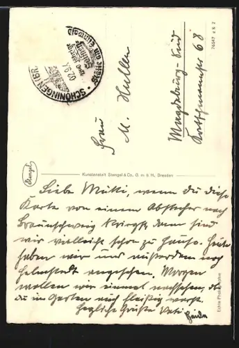 AK Braunschweig, Katharinenkirche, Brunnen mit Denkmal