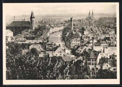 AK Hof a. d. Saale, Stadtansicht mit Kirche und Altstadt