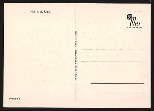 AK Hof a. d. Saale, Stadtansicht mit Kirche und Altstadt