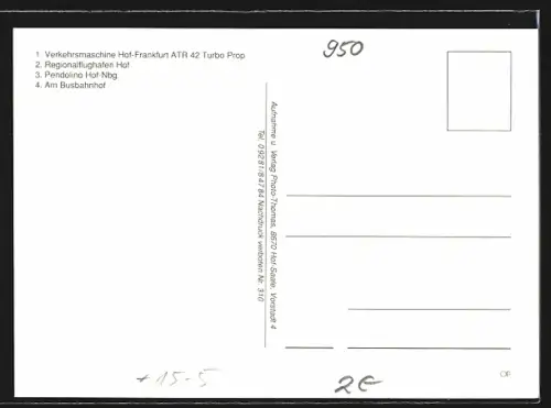 AK Hof in Bayern, Regionalflughafen, Bahnhof, Busbahnhof, Flugzeug