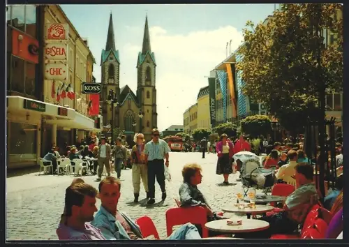 AK Hof /Bayern, Fussgängerzone Altstadt, Kirche