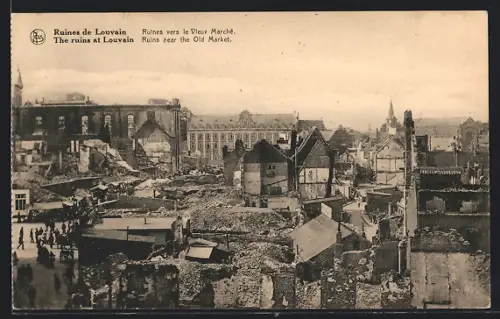 AK Louvain, Ruines vers le Vieux Marché
