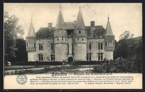 AK Spontin, Facade du Château-fort