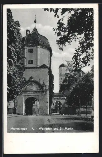 AK Memmingen i. A., Westertor und St. Martin