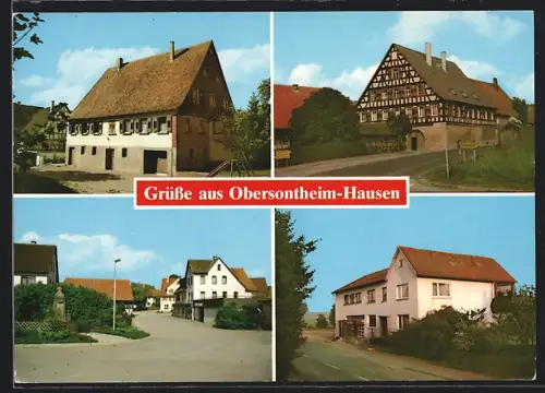 AK Obersontheim-Hausen, Strassenpartien mit Wohnhäusern