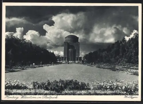 AK Hamburg-Winterhude, Wasserturm im Stadtpark