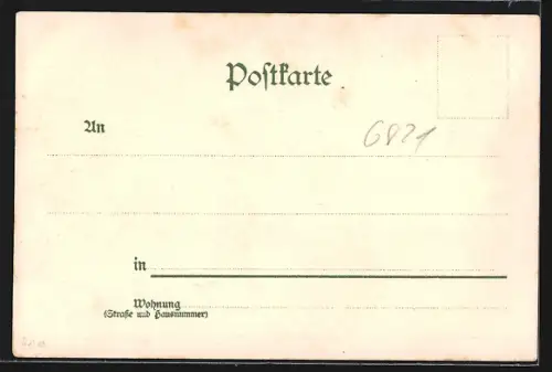 Lithographie Paulinzelle, Klosterruine, Ortsansicht