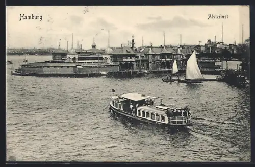 AK Hamburg-St.Georg, Alsterlust mit Booten