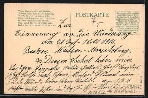 Künstler-AK Meissen / Elbe, Gasthaus Vincens Richter