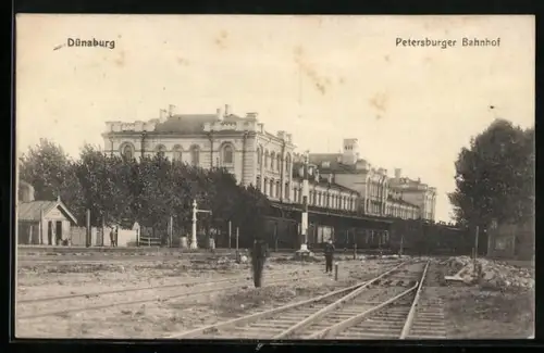 AK Dünaburg, Blick auf den Petersburger Bahnhof