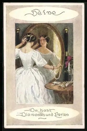 Künstler-AK Brüder Kohn (B.K.W.I) Nr. 391-1: Heine, Du hast Diamanten und Perlen