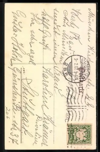 AK Münchner Schäfflertanz, feiernde Anwohner auf dem Stadtplatz