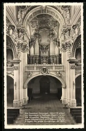 AK Passau, Domorgel, erbaut von Steinmeyer in Oettingen