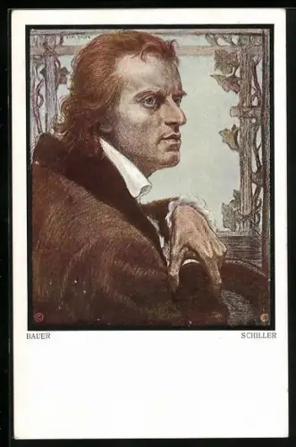 Künstler-AK Bauer: Friedrich Schiller von der Seite