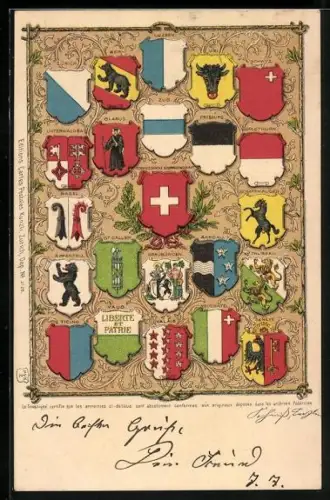 AK Schweiz, Schweizerische Eidgenossenschaft, Wappen der Kantone