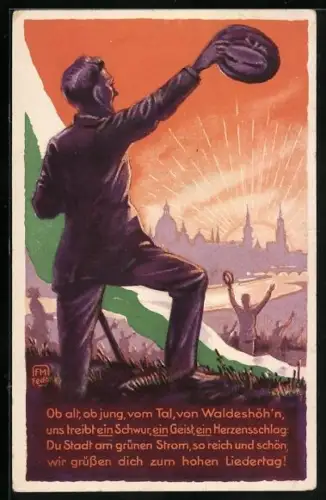 AK Dresden, 1. Sächsisches Sängerbundes-Fest 1925, Ortsansicht