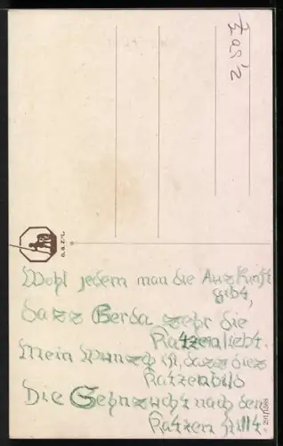 AK 2 Kätzchen im Zylinder
